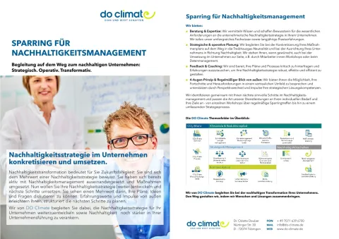 Produktblatt Sparring für Nachhaltigkeitsmanagement